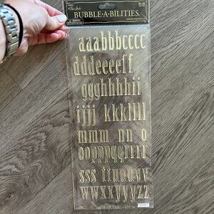 The Paper Studio - Lower Case Alphabet Letter Silver Stickers Bubble A Bilities